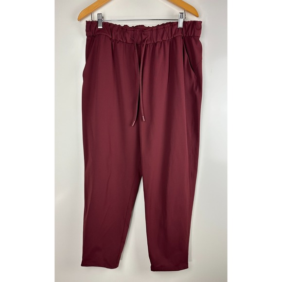 Lululemon Keep Moving Pant 7/8 High Rise Pockets Stretch Cassis Maroon Size 14 - Picture 13 of 13